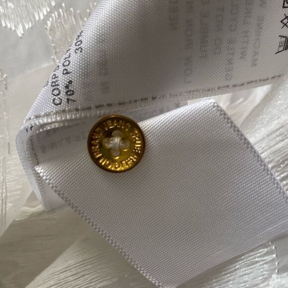 True Religion Lace Sheer Boxy Top White Keyhole Opening Lightweight Women Medium - Picture 5 of 7